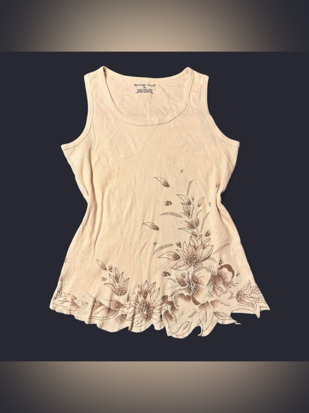 Y2K Floral Beaded Tank Top by Special Tees!